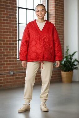 Zara Quilted Jacket Size XS S Water Repellent Red Sweatshirt